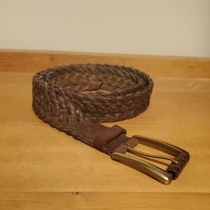 Calvin Klein Braided Leather Belt - Brown